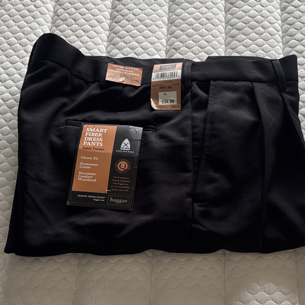 Haggar Smart Fiber Black Trousers